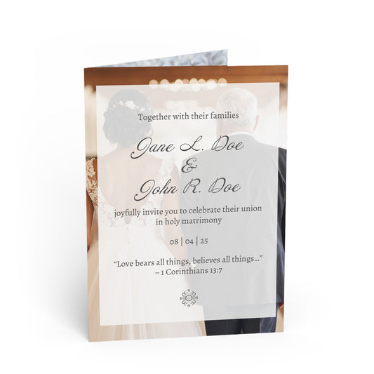 Elegant Wedding Greeting Cards, Personalized Invitations, Love Notes, Anniversary Cards, Religious Celebration Cards