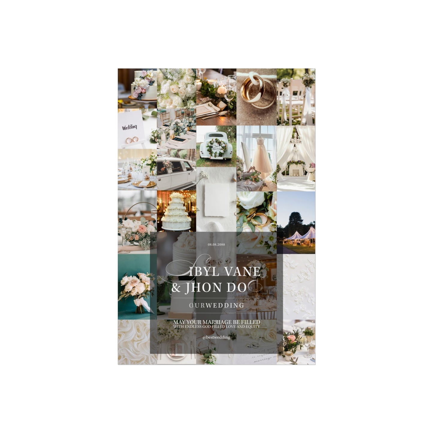 Elegant Wedding Mood Board Posters - Fine Art Home Decor, Wedding Inspiration Wall Art, Customizable Prints, Bridal Shower Gift, [...]