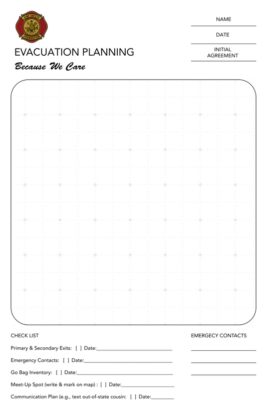 Evacuation Planning Worksheet - Printable PDF (11"x17")