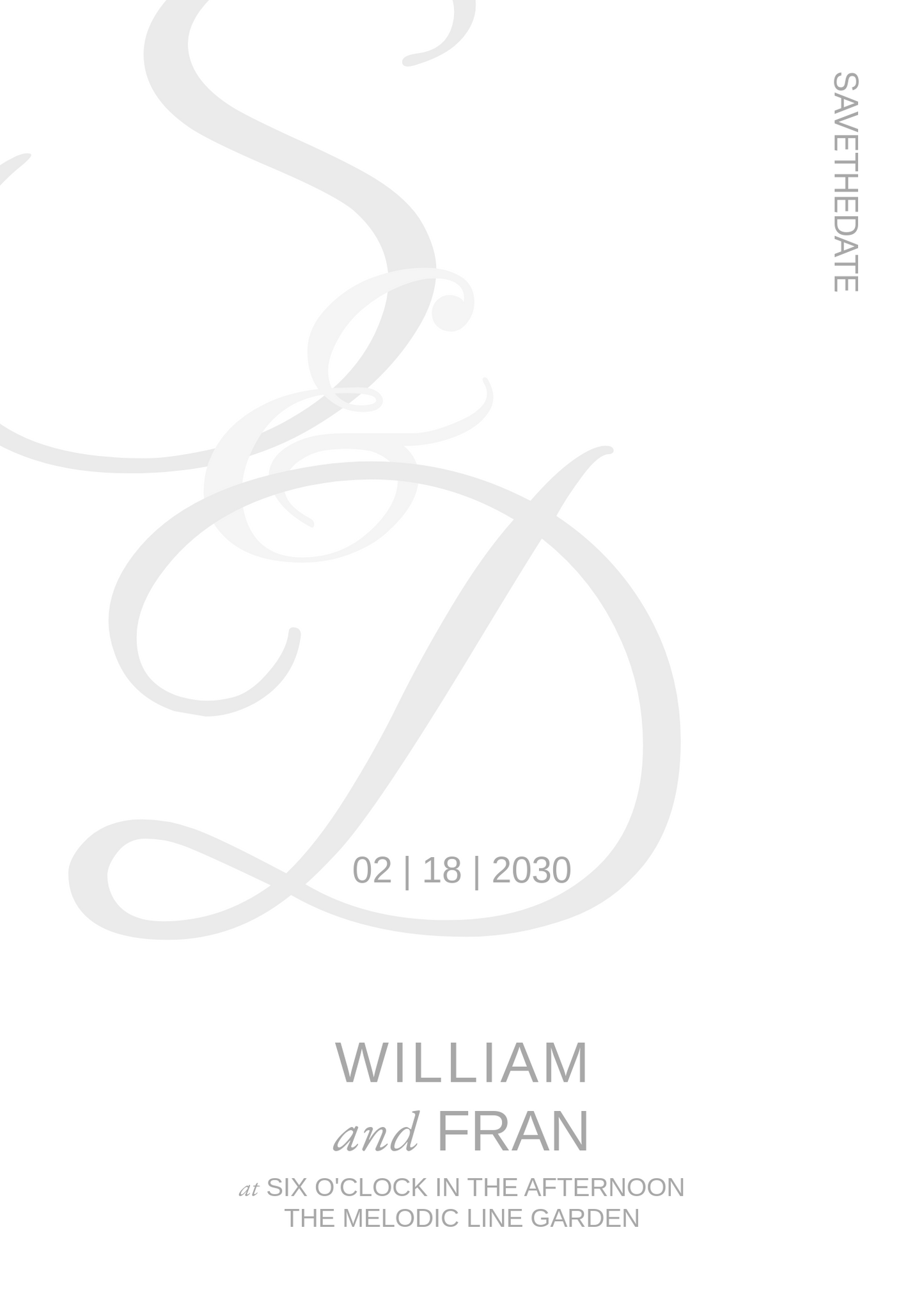 Elegant Calligraphy Save the Date Template — 2-Sided Adobe Express Wedding Flyer
