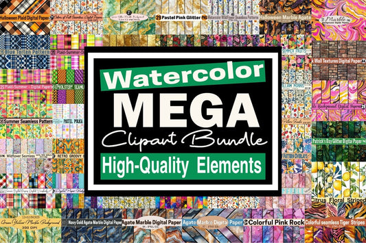 Premium Brick Wall Watercolor Mega Clipart Bundle — 1,580+ PNG Designs (Total)