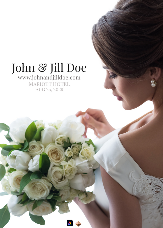 Elegant Wedding Invitation Covers – Editable Template Set (4 Designs) for Adobe Express