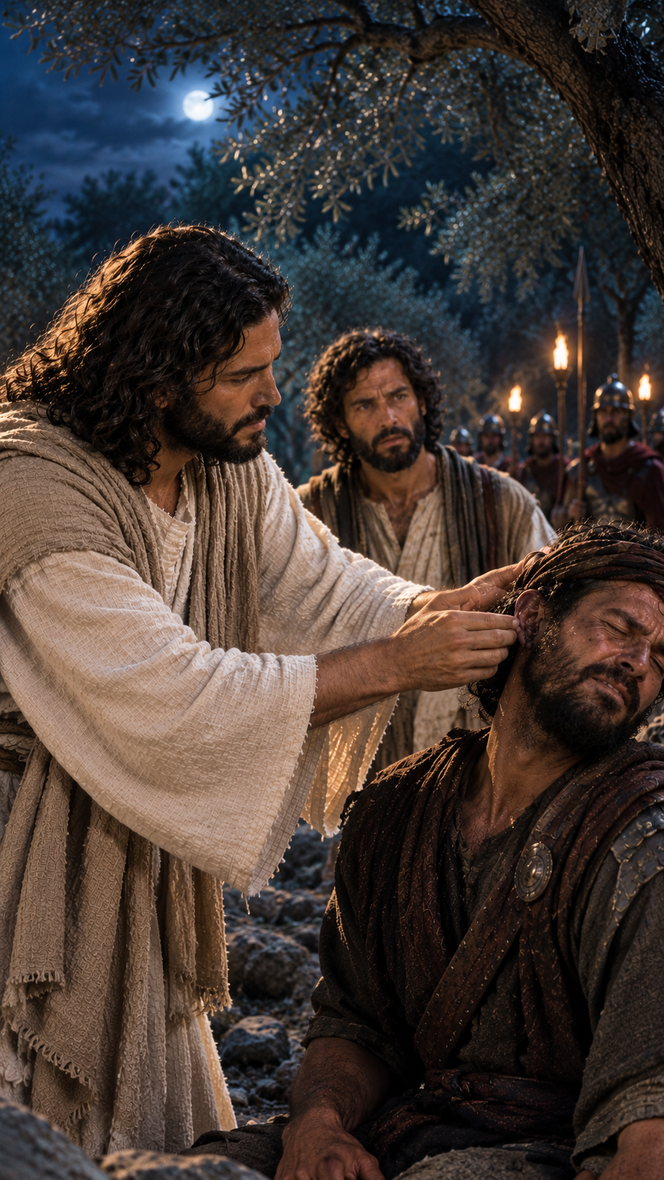 The Healing of Malchus’ Ear — Jesus in the Garden of Gethsemane | Free Gospel & Bible Study Artwork