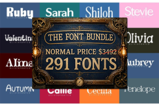 291 Font Bundle for Graphic Design, Branding & Typography